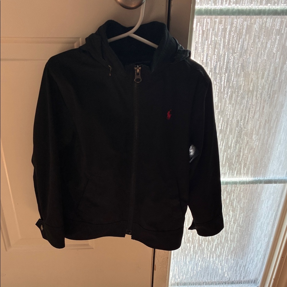 Polo Ralph Lauren Kids Black Hoodie with red pony Logo great condition